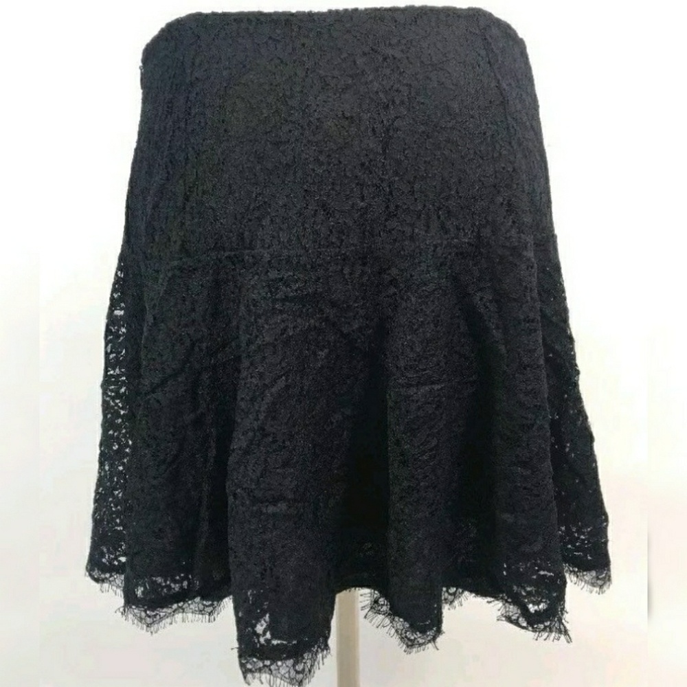 Joie Skirt Women's Size Medium Black Floral Lace